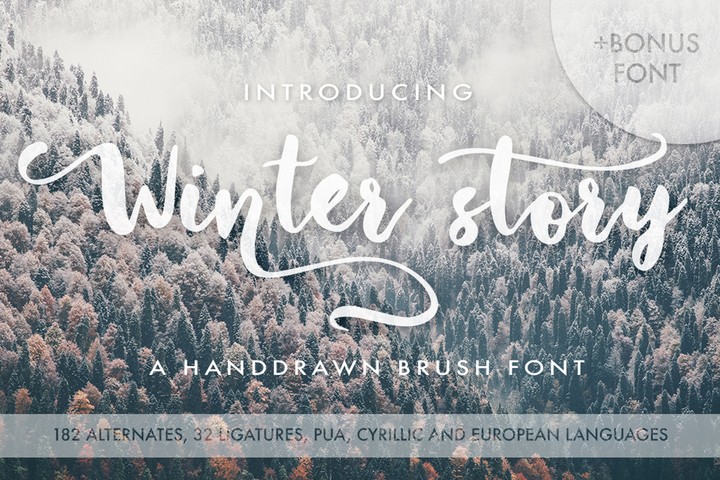 Beispiel einer Winter story Regular-Schriftart